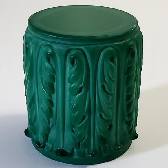Vntg Malachite Glass Acanthus Leaf Cigarette Urn Cup Jar by Heinrich Hoffman - Picture 3 of 5